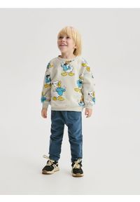 Reserved - Legginsy z efektem sprania - granatowy. Kolor: niebieski. Materiał: dzianina, bawełna