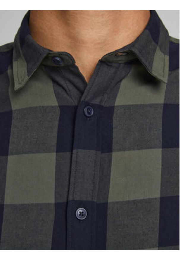 Jack & Jones Koszula 12181602 Zielony Slim Fit. Kolor: zielony. Materiał: bawełna