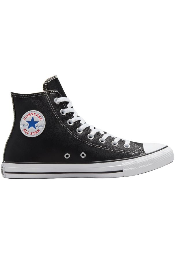 Trampki Converse Chuck Taylor HI Leather, Dla obu płci. Kolor: czarny. Materiał: skóra, materiał