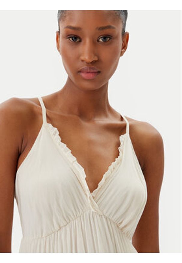 Haveone Sukienka letnia AFF-N011 Écru Loose Fit. Kolor: kremowy. Materiał: wiskoza, jedwab. Sezon: lato