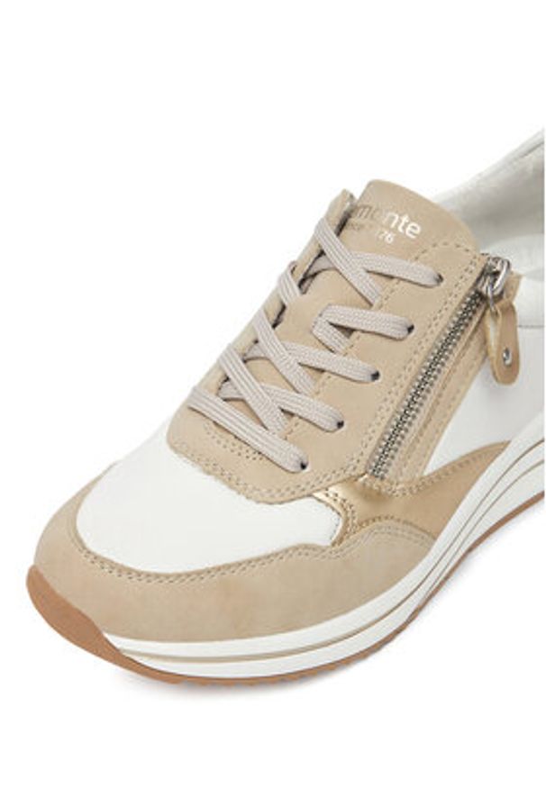 Remonte Sneakersy D0T01-80 Beżowy. Kolor: beżowy. Materiał: skóra