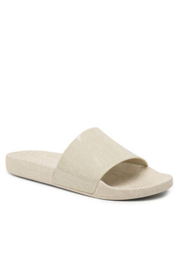 Calvin Klein Klapki Pool Slide Rubber HM0HM01062 Beżowy. Kolor: beżowy. Materiał: syntetyk