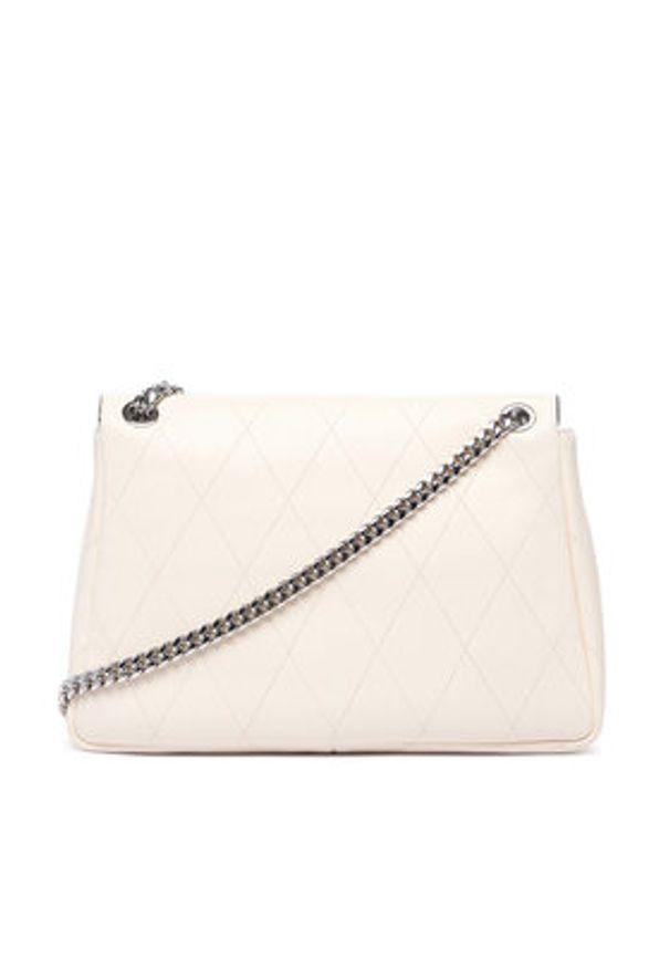 Tory Burch Torebka Charlie Quilted Shoulder Bag 185828 Beżowy. Kolor: beżowy. Materiał: skórzane