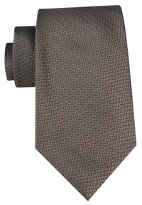 Męski Krawat - Chattier - Brązowy z Mikrowzorem. Kolor: wielokolorowy, brązowy, beżowy. Materiał: tkanina. Styl: elegancki, klasyczny, wizytowy #1