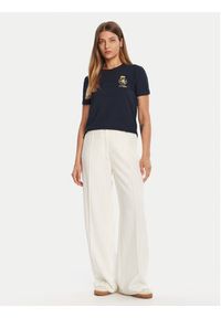 TOMMY HILFIGER - Tommy Hilfiger T-Shirt Gold Crest WW0WW46153 Granatowy Regular Fit. Kolor: niebieski. Materiał: bawełna