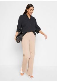 bonprix - Długa bluzka z przewiewnego muślinu. Kolor: czarny. Materiał: bawełna. Długość: długie #2