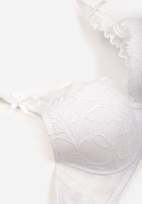 Born2be - Biały Koronkowy Biustonosz z Ozdobnymi Kokardkami na Ramiączkach Aeleolopei. Kolor: biały. Materiał: koronka. Wzór: koronka, aplikacja #3