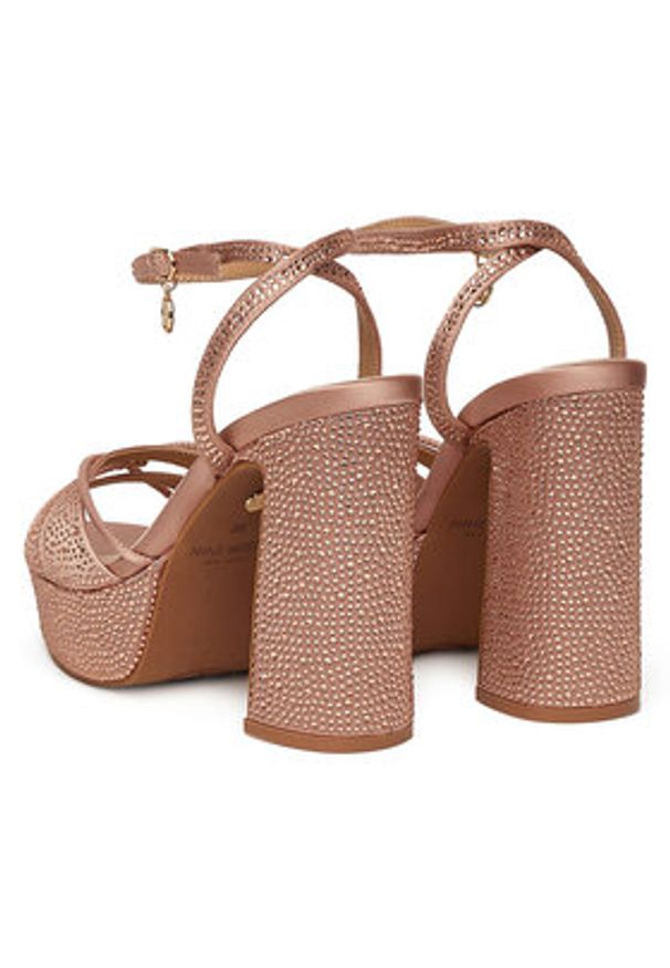 Nine West Sandały S3SH005-01A Różowy. Kolor: różowy. Materiał: materiał