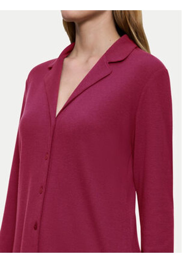 Triumph Koszulka piżamowa Mix&Match 10225047 Bordowy Regular Fit. Kolor: czerwony. Materiał: syntetyk