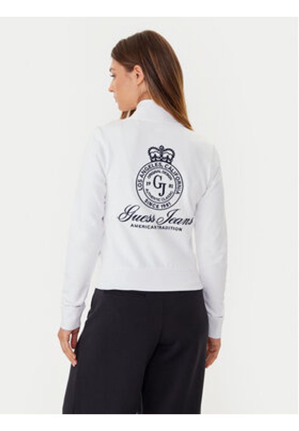Guess Jeans Bluza W5YQ17 K68I4 Biały Regular Fit. Kolor: biały. Materiał: bawełna