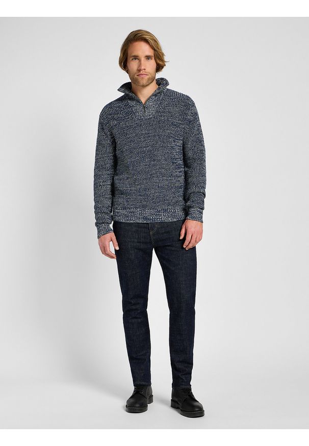 Lee - LEE MĘSKI SWETER LEE HALF ZIP KNIT MOOD INDIGO 112355674