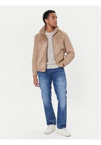 Guess Kurtka z imitacji skóry M5BR79 Z5570 Beżowy Regular Fit. Kolor: beżowy. Materiał: syntetyk #4