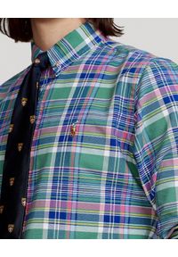 Ralph Lauren - RALPH LAUREN - Koszula w kratę Oxford Custom Fit. Typ kołnierza: polo, button down. Kolor: zielony. Długość rękawa: długi rękaw. Długość: długie. Wzór: kolorowy #3