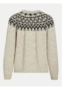 Vila Sweter Ejla 14098853 Beżowy Regular Fit. Kolor: beżowy. Materiał: syntetyk #5