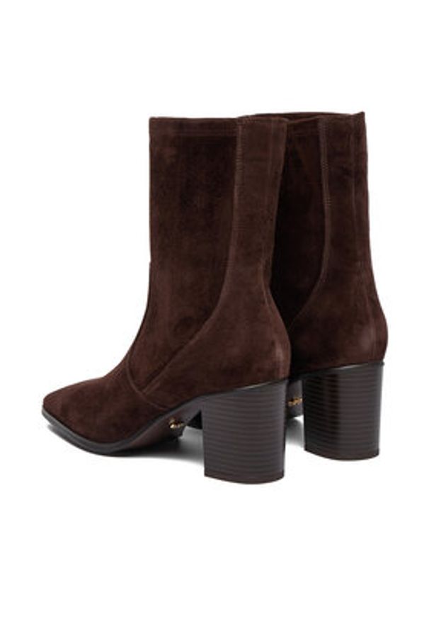 Gino Rossi Botki EO-TINA-1746 Brązowy. Kolor: brązowy. Materiał: zamsz, skóra