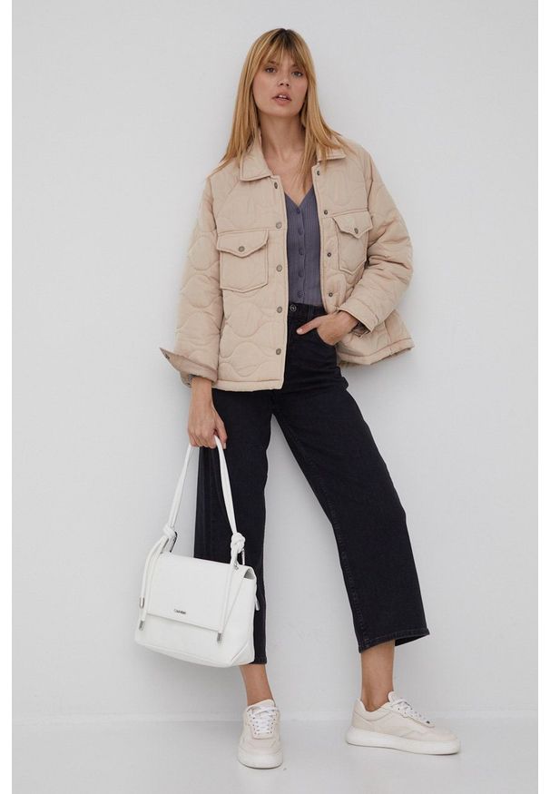 Calvin Klein Jeans kardigan damski kolor szary lekki. Kolor: szary. Materiał: materiał, dzianina. Długość rękawa: długi rękaw. Długość: długie