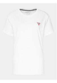 Guess T-Shirt W2YI44 J1314 Biały Slim Fit. Kolor: biały. Materiał: bawełna