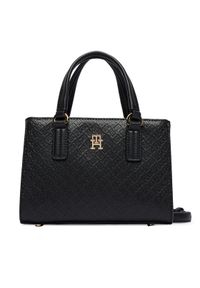 TOMMY HILFIGER - Tommy Hilfiger Torebka Th Daily Mini Tote Mono AW0AW18416 Czarny. Kolor: czarny. Materiał: skórzane #1