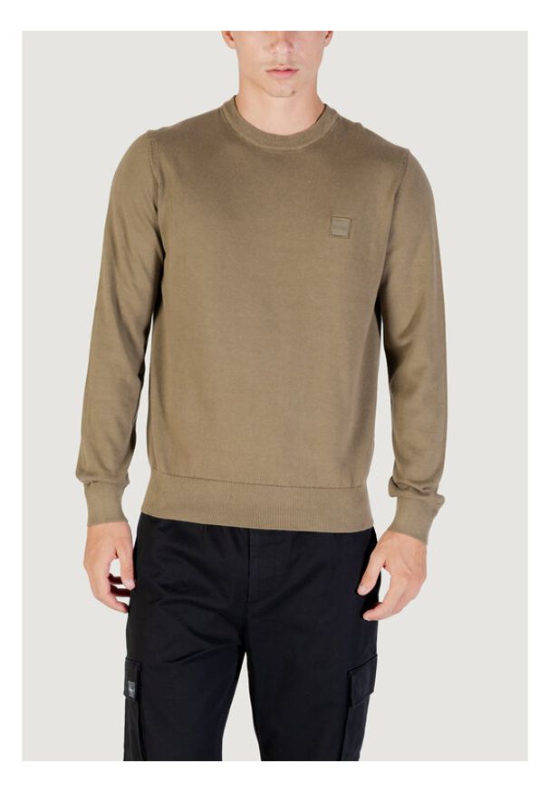 BOSS Sweter Kanovano_S 10265856 01 Zielony Casual Fit. Okazja: na co dzień. Kolor: zielony. Styl: casual