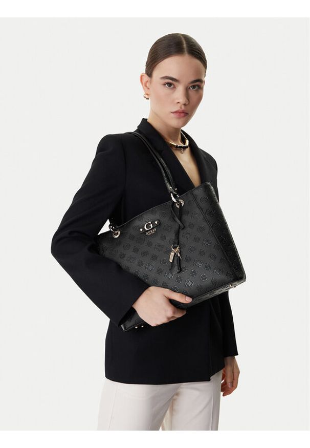 Guess Torebka Dita HWPD76 02250 Czarny. Kolor: czarny. Materiał: skórzane