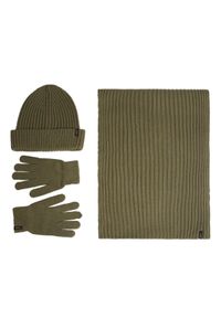 Lee - LEE MĘSKI ZESTAW ZIMOWY CZAPKA SZALIK RĘKAWICZKI LEE XMAS PACK MERCANTILE GREEN 112358293. Sezon: zima #4