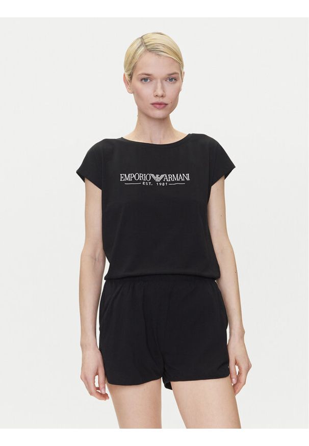 Emporio Armani Underwear Piżama EW000495 AF10881 UC001 Czarny Regular Fit. Kolor: czarny. Materiał: bawełna