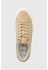 TOMMY HILFIGER - Tommy Hilfiger tenisówki TH HI VULC STREET LOW męskie kolor beżowy FM0FM04688. Nosek buta: okrągły. Kolor: beżowy. Materiał: materiał, włókno, guma. Styl: street #4