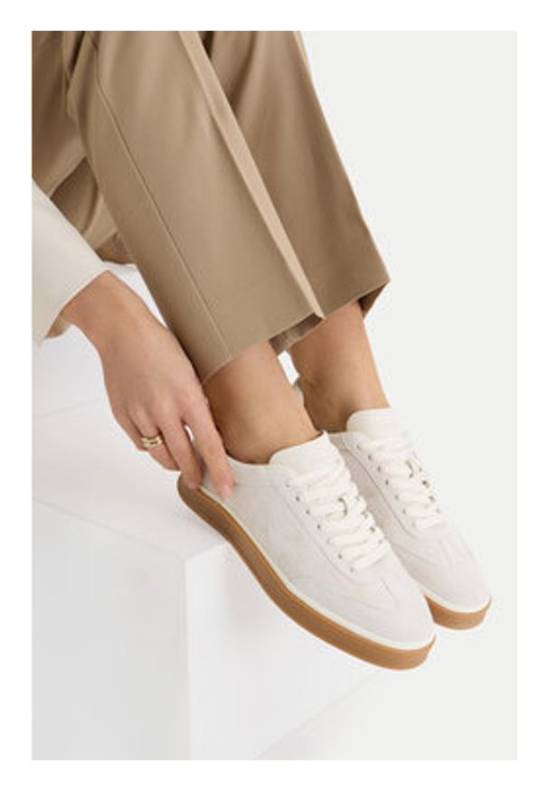 Gino Rossi - GINO ROSSI Sneakersy EO-GRW03 Beżowy. Kolor: beżowy. Materiał: zamsz, skóra