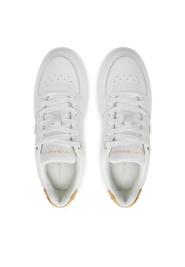 TOMMY HILFIGER - Tommy Hilfiger Sneakersy Essential Basket Sneaker Gold FW0FW08076 Écru. Materiał: materiał