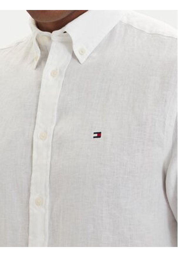 TOMMY HILFIGER - Tommy Hilfiger Koszula MW0MW41530 Biały Regular Fit. Kolor: biały. Materiał: len