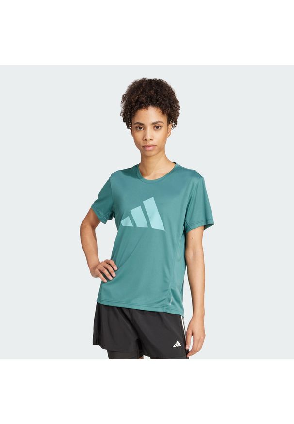 Adidas - Koszulka Run It. Kolor: niebieski. Materiał: materiał. Sport: bieganie