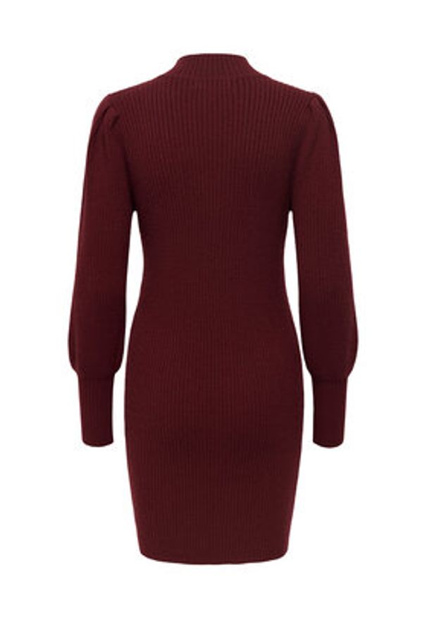 only - ONLY Sukienka dzianinowa Katia 15232502 Bordowy Comfort Fit. Kolor: czerwony. Materiał: syntetyk