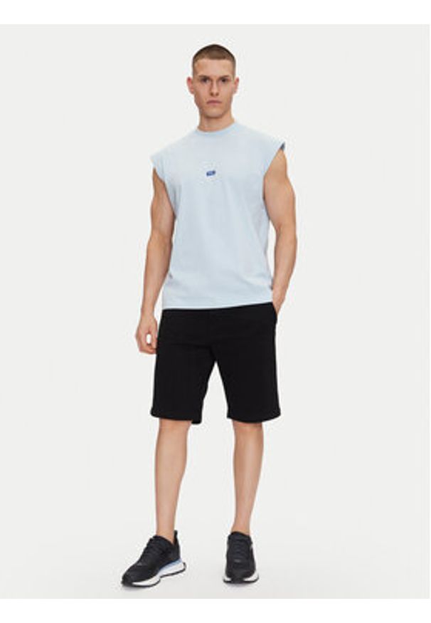 Hugo - HUGO Tank top Navertz 50509773 Błękitny Regular Fit. Kolor: niebieski. Materiał: bawełna