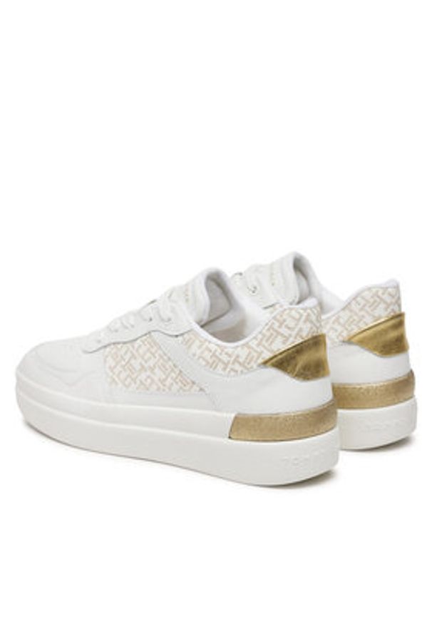 TOMMY HILFIGER - Tommy Hilfiger Sneakersy FW0FW08381 Biały. Kolor: biały. Materiał: skóra