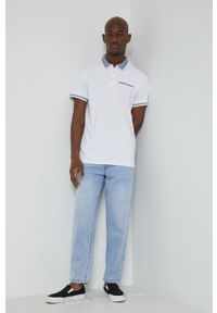 medicine - Medicine polo męskie kolor biały gładkie. Typ kołnierza: polo. Kolor: biały. Długość: krótkie. Wzór: gładki #3