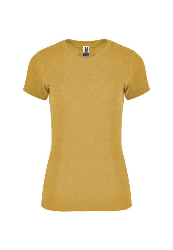 ROLY - T-shirt Damski Dwutonalny Z Krótkim Rękawem Fox. Kolor: żółty. Długość rękawa: krótki rękaw. Długość: krótkie. Sport: turystyka piesza