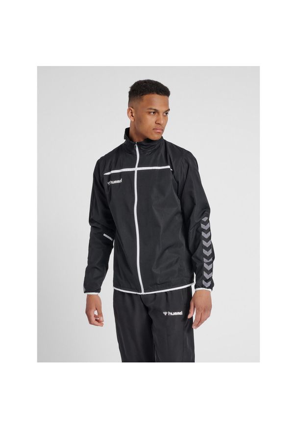 Kurtka Hummel hmlAuthentic Training Jacket czarna. Kolor: biały, wielokolorowy, czarny. Materiał: poliester. Sport: fitness