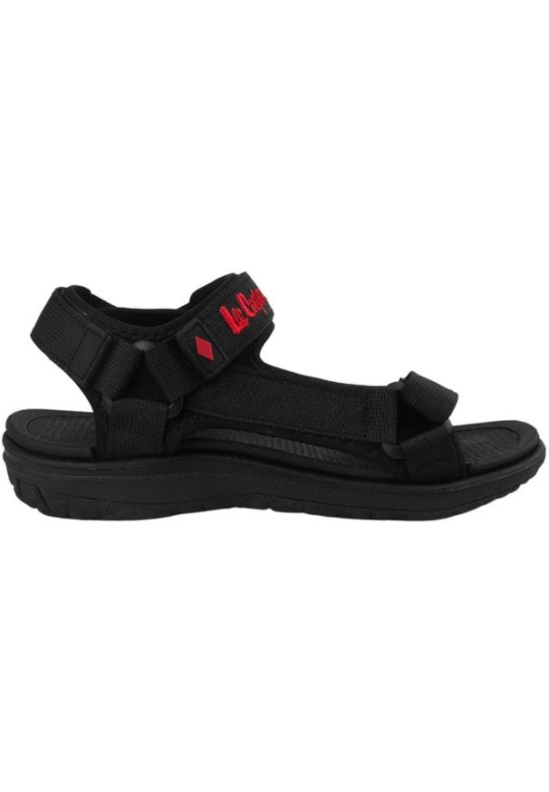 Sandały Lee Cooper LCW-24-34-2615LA czarne. Nosek buta: otwarty. Zapięcie: rzepy. Kolor: czarny. Materiał: materiał. Sezon: lato