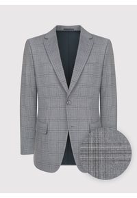 Pako Lorente - PAKO LORENTE – Szara marynarka casualowa w kratę. Okazja: na co dzień. Kolor: szary. Styl: casual