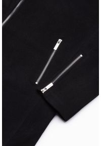 Ombre Clothing - Płaszcz męski na krój ramoneski - czarny V1 C537 - XL. Kolor: czarny. Materiał: poliester #6