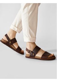 Timberland Sandały Amalfi Vibes 2Band Sandal TB0A419HV131 Brązowy. Kolor: brązowy. Materiał: nubuk, skóra #4