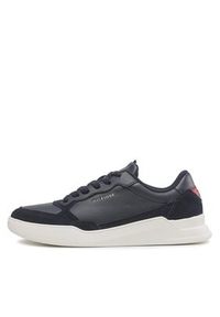 TOMMY HILFIGER - Tommy Hilfiger Sneakersy Elevated Cupsole Leather Mix FM0FM04358 Granatowy. Kolor: niebieski. Materiał: zamsz, skóra