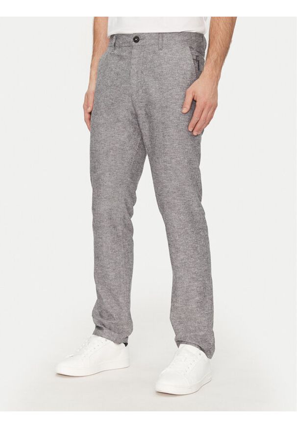 Tom Tailor Chinosy 1044713 Szary Relaxed Fit. Kolor: szary. Materiał: len