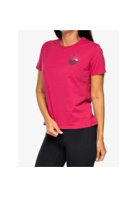 Koszulka z nadrukiem damska Inov-8 Graphic Tee SS 2003. Kolor: różowy. Wzór: nadruk