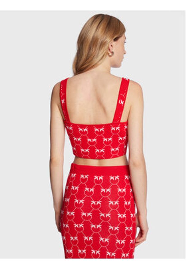 Pinko Top 100210 A0IS Czerwony Slim Fit. Kolor: czerwony. Materiał: wiskoza