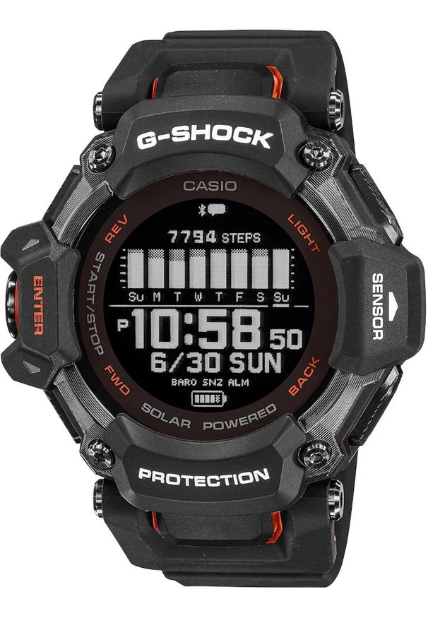 G-Shock - Zegarek Męski G-SHOCK Heart Rate Monitor G-Squad GBD-H2000-1AER. Rodzaj zegarka: cyfrowe. Materiał: tworzywo sztuczne