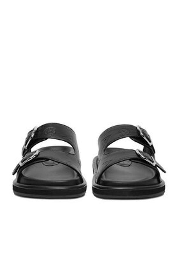 Guess Jeans Klapki EO-R26SS03458 Czarny. Kolor: czarny. Materiał: skóra