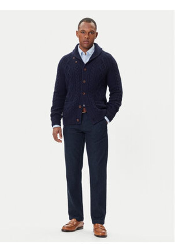 Polo Ralph Lauren Sweter 7,10978E+11 Granatowy Regular Fit. Typ kołnierza: polo. Kolor: niebieski. Materiał: wełna