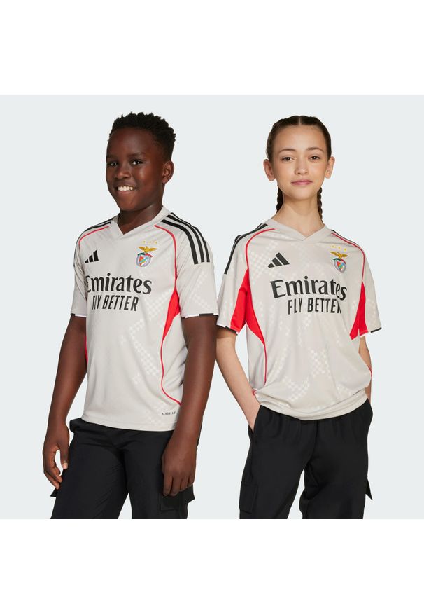 Adidas - Koszulka Benfica 25/26 Away Kids. Kolor: beżowy. Sport: piłka nożna