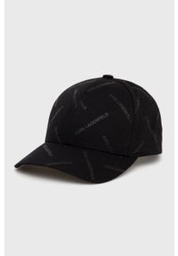 Karl Lagerfeld czapka kolor czarny wzorzysta. Kolor: czarny